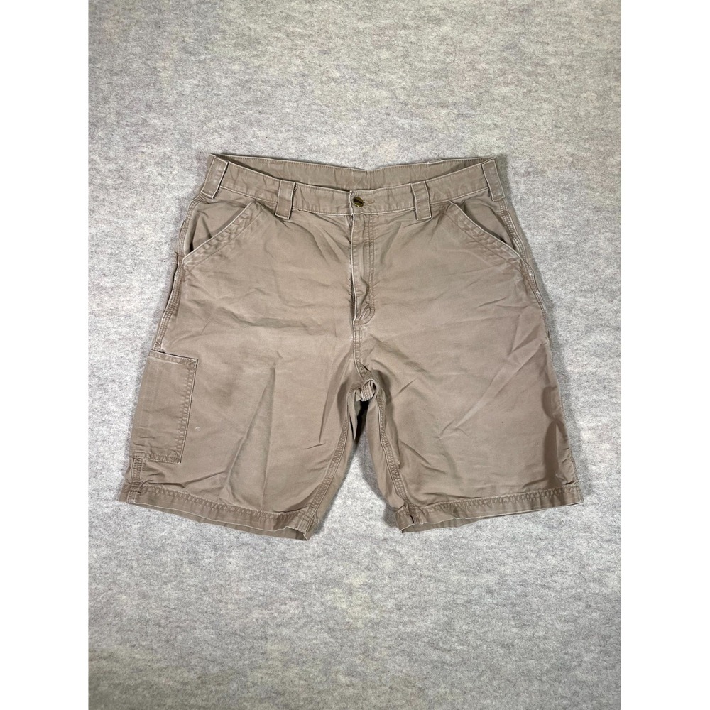 Carhartt Utility Work Shorts Mens 36 Beige Cotton Original Fit Cargo Pockets